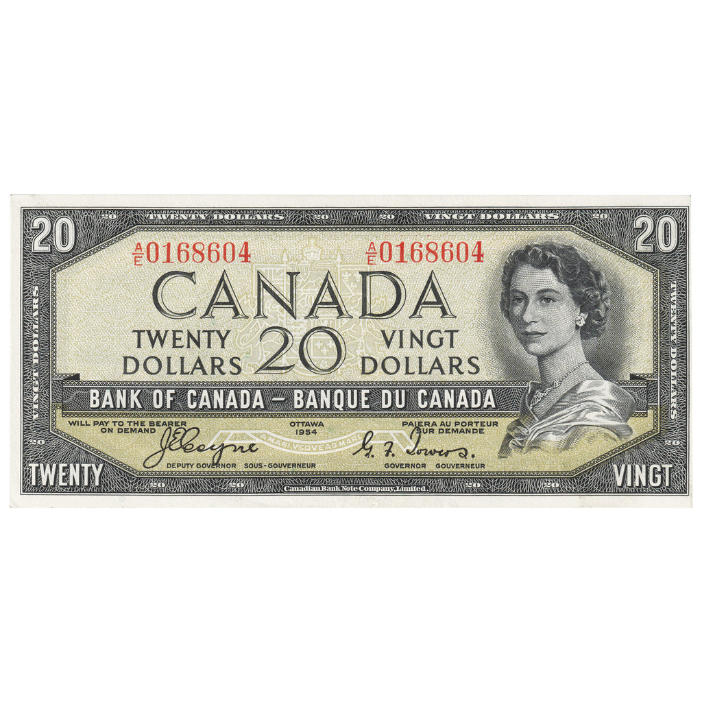 BC-33a 1954 Canada $20 Coyne-Towers, Devil's Face, A/E, AU-UNC