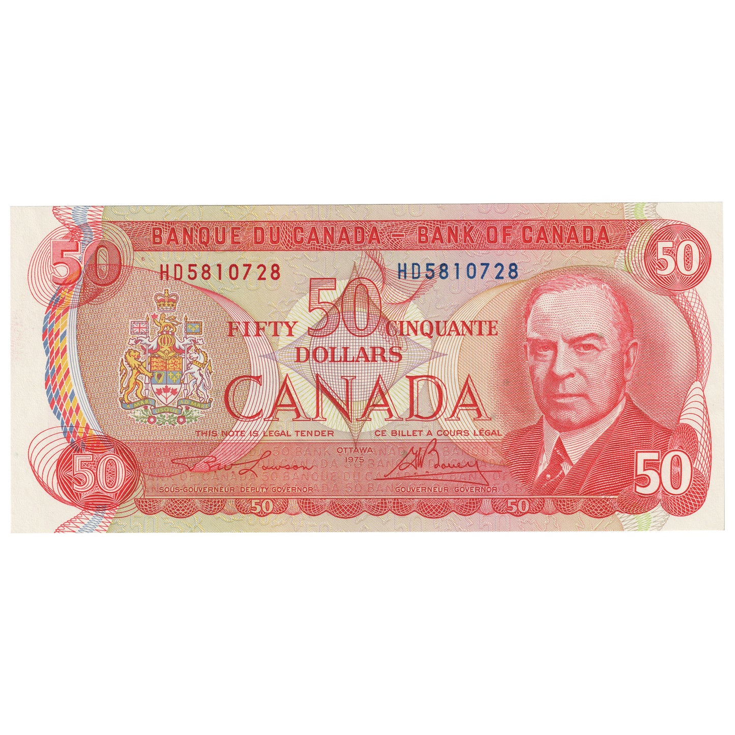BC-51a 1975 Canada $50 Lawson-Bouey, HD, Uncirculated (MS60)