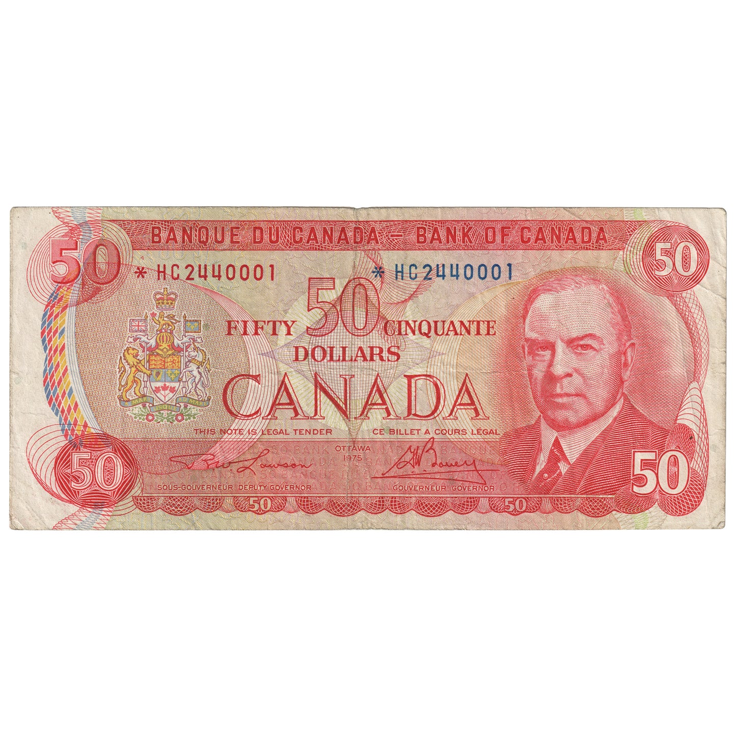 BC-51aA 1975 Canada $50 Lawson-Bouey, *HC, Fine (F12)