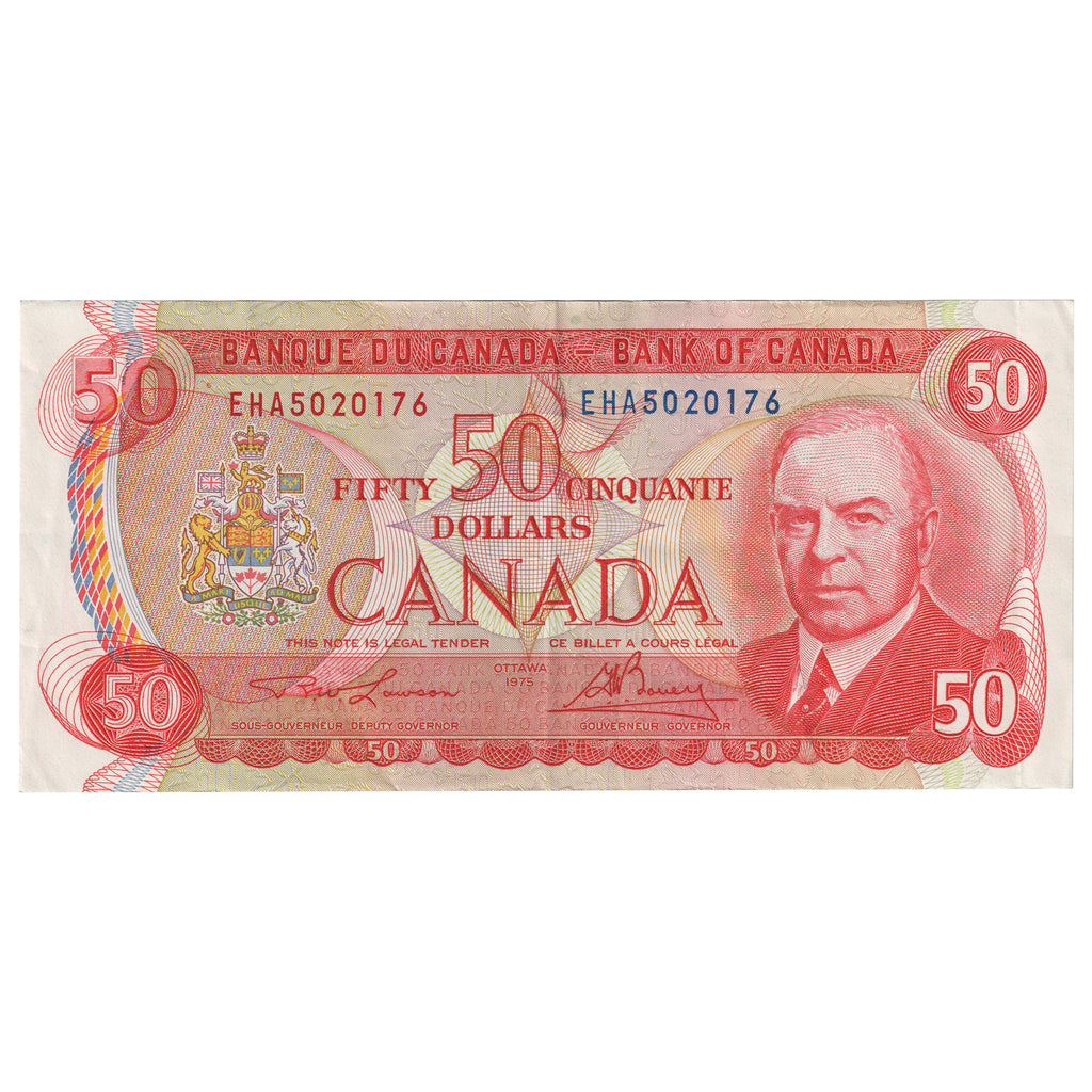 BC-51a-i 1975 Canada $50 Lawson-Bouey, EHA, Extra Fine (EF40)