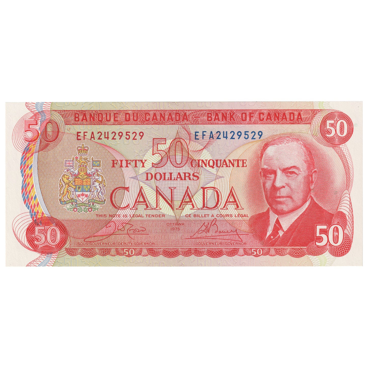 BC-51b 1975 Canada $50 Crow-Bouey, EFA, CUNC
