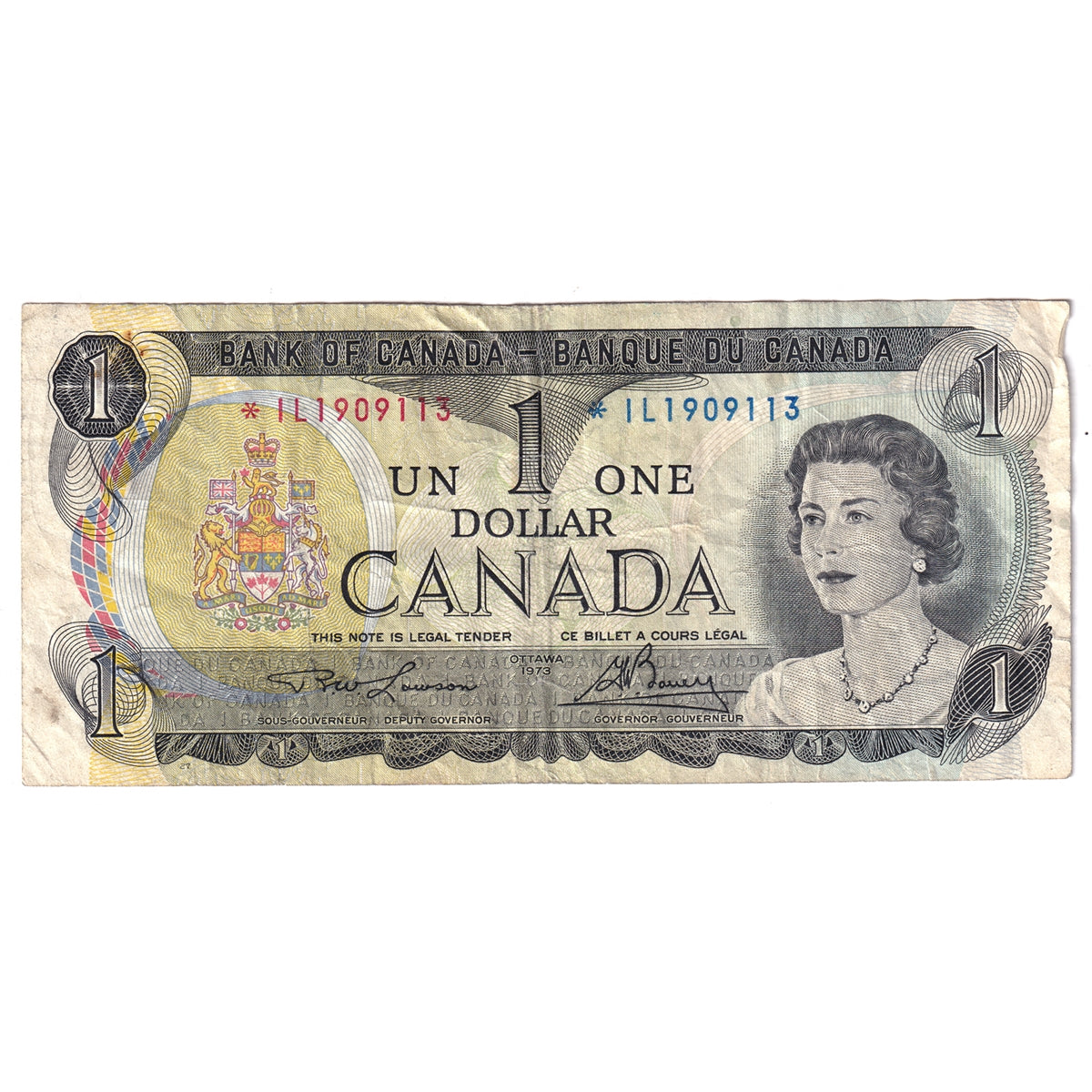 BC-46aA 1973 Canada $1 Lawson-Bouey, *IL, Fine (F12)