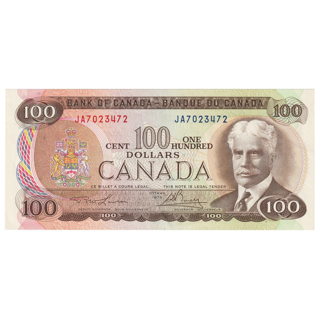 BC-52a 1975 Canada $100 Lawson-Bouey, JA, Uncirculated (MS60)