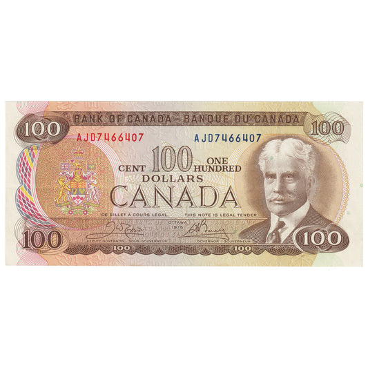 BC-52b 1975 Canada $100 Crow-Bouey, AJD, Circulated