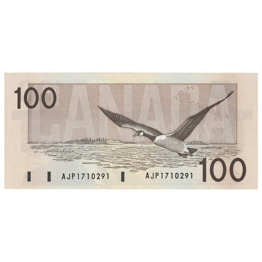 BC-60a 1988 Canada $100 Thiessen-Crow, AJP, UNC