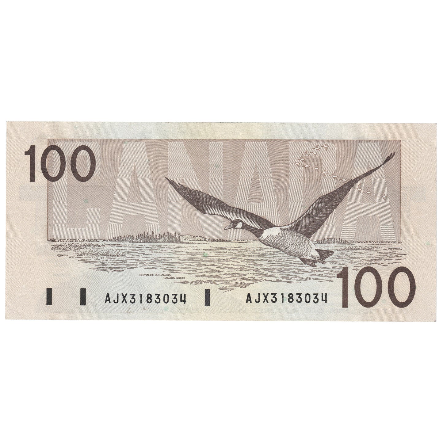 BC-60aA-i 1988 Canada $100 Thiessen-Crow, AJX, Clear BPN, Almost Uncirculated (AU50)