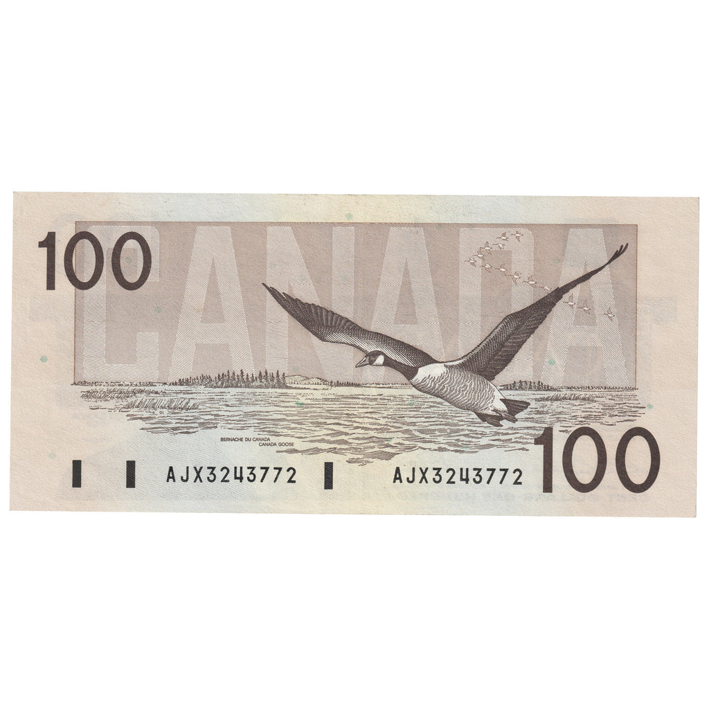 BC-60aA-i 1988 Canada $100 Thiessen-Crow, AJX, Clear BPN, Circulated