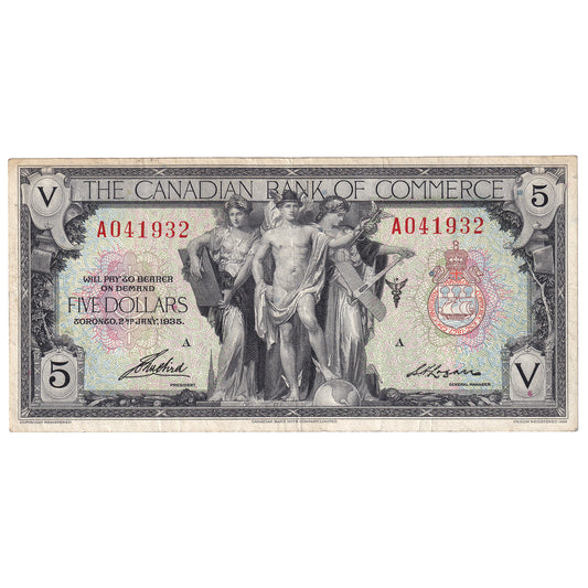 75-18-02 1935 Canadian Bank of Commerce $5 Aird-Logan, VF