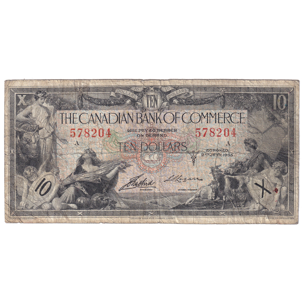 75-18-06 1935 Canadian Bank of Commerce $10 Aird-Logan, Very Good (VG8)