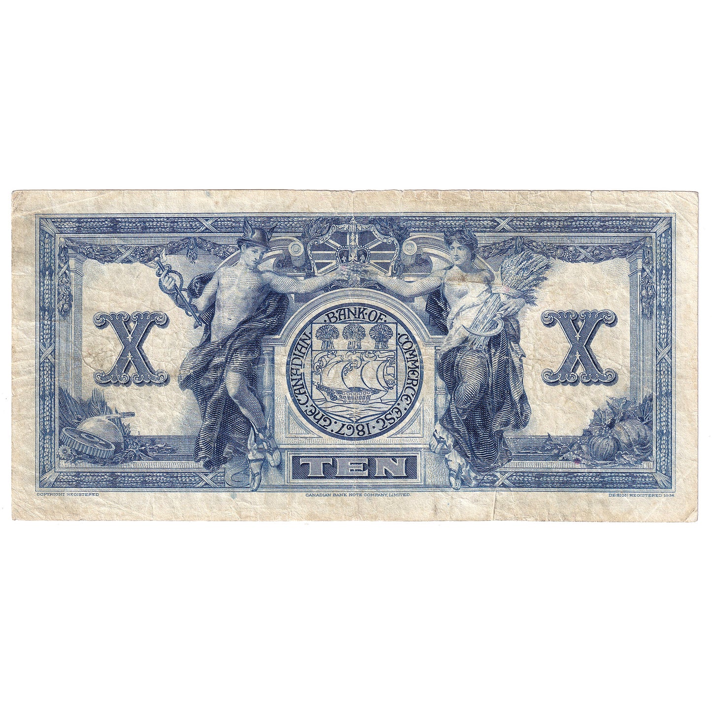 75-18-08 1935 Canadian Bank Of Commerce $10 Logan-Arscott, Type 1, F-VF (F15)