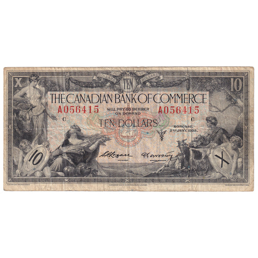 75-18-08b 1935 Canadian Bank Of Commerce $10 Logan-Arscott, Type 3, VF