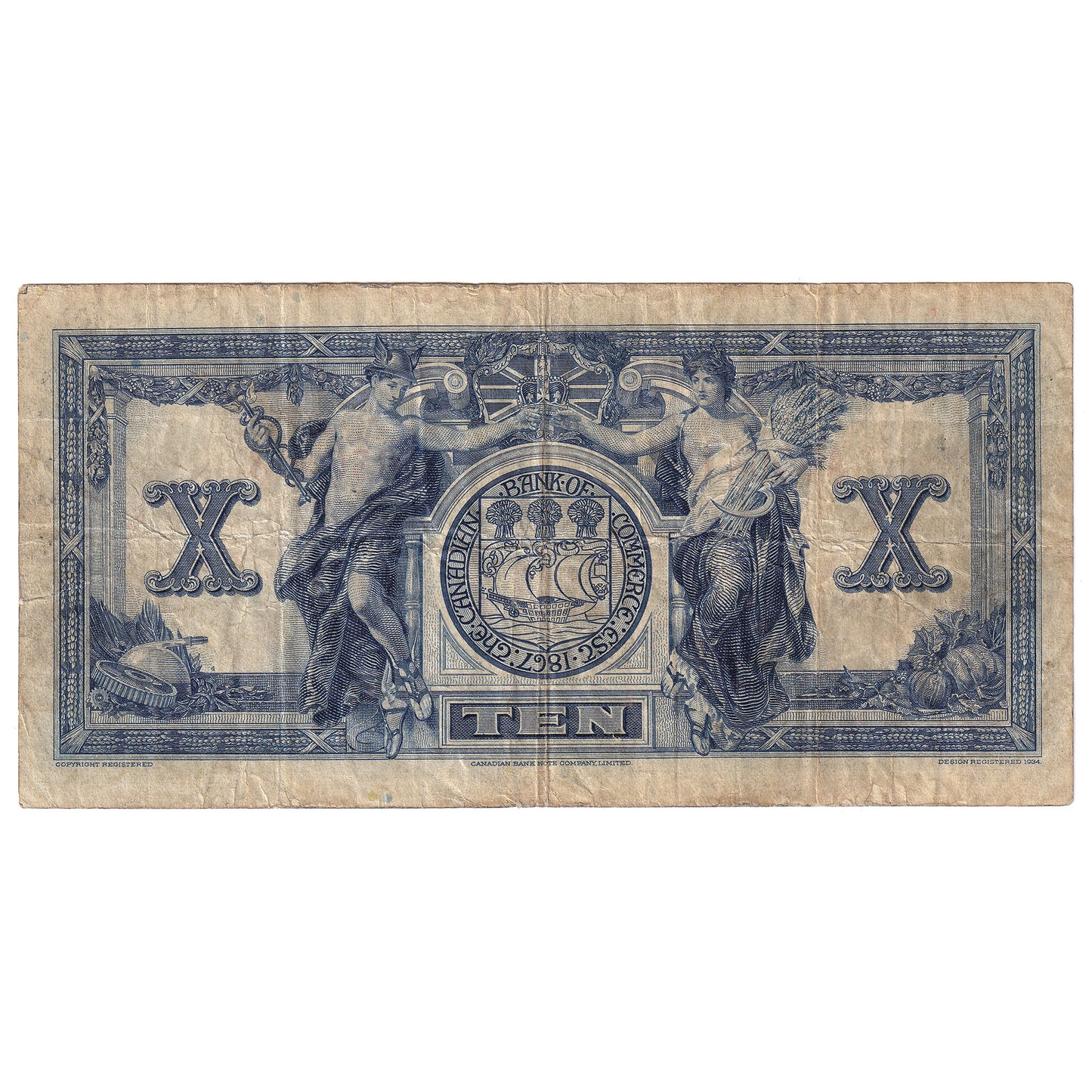 75-18-08b 1935 Canadian Bank Of Commerce $10 Logan-Arscott, Type 3, VF