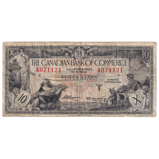 75-18-08b 1935 Canadian Bank Of Commerce $10 Logan-Arscott, Type 3, VG-F