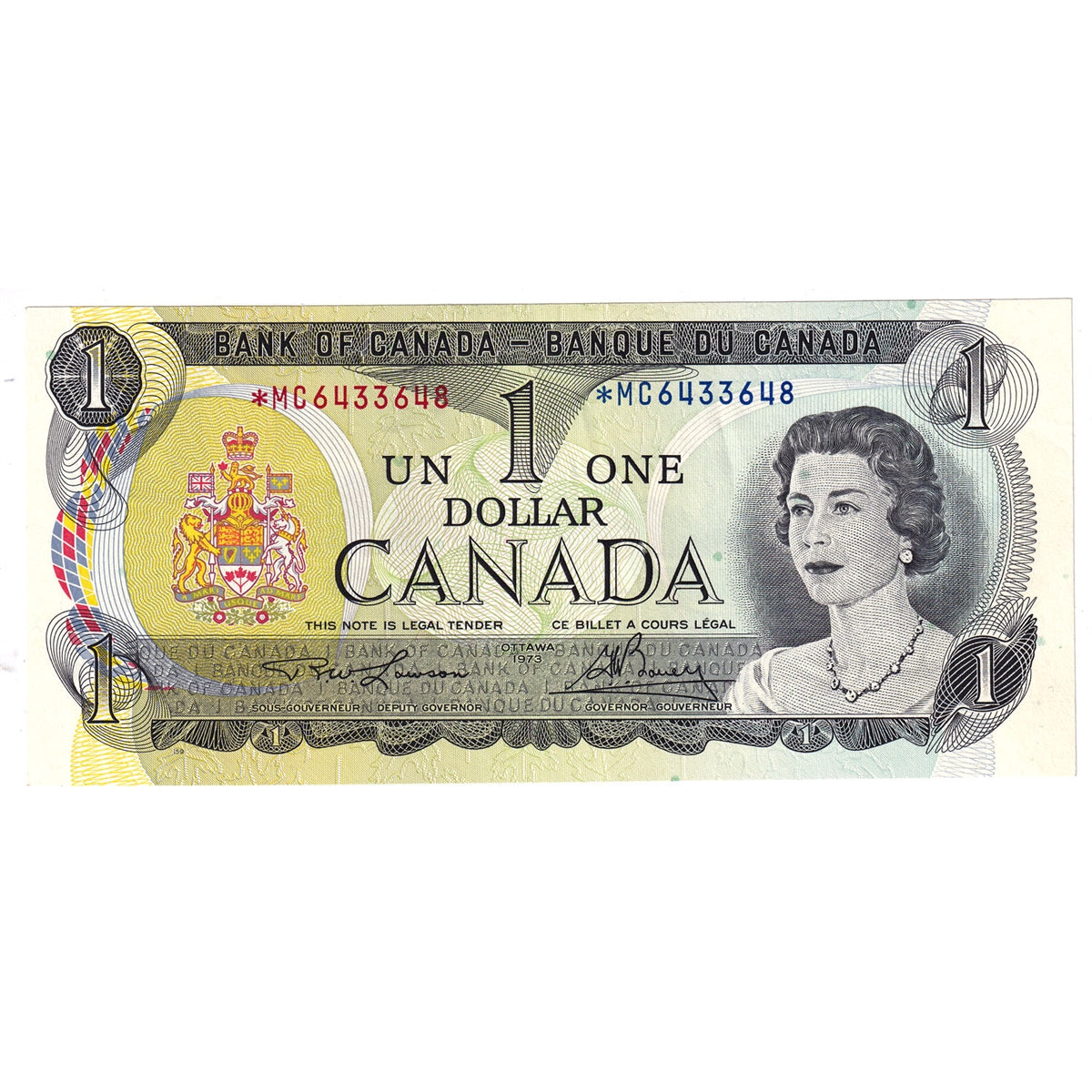 BC-46aA 1973 Canada $1 Lawson-Bouey, *MC, AU-UNC (AU55)
