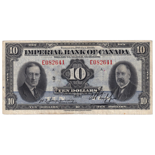 375-24-04 1939 Imperial Bank of Canada $10, Jaffray-Phipps, F-VF