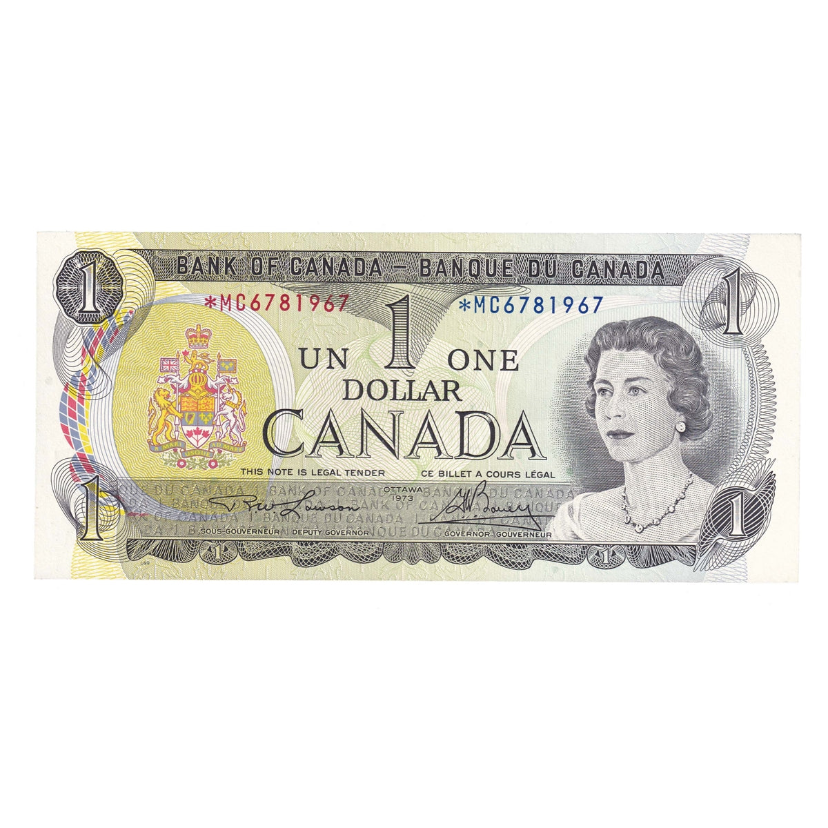 BC-46aA 1973 Canada $1 Lawson-Bouey, *MC, Uncirculated (MS60)