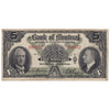 505-62-02 1938 Bank of Montreal $5 Dodds-Gordon, VG-F (VG10)