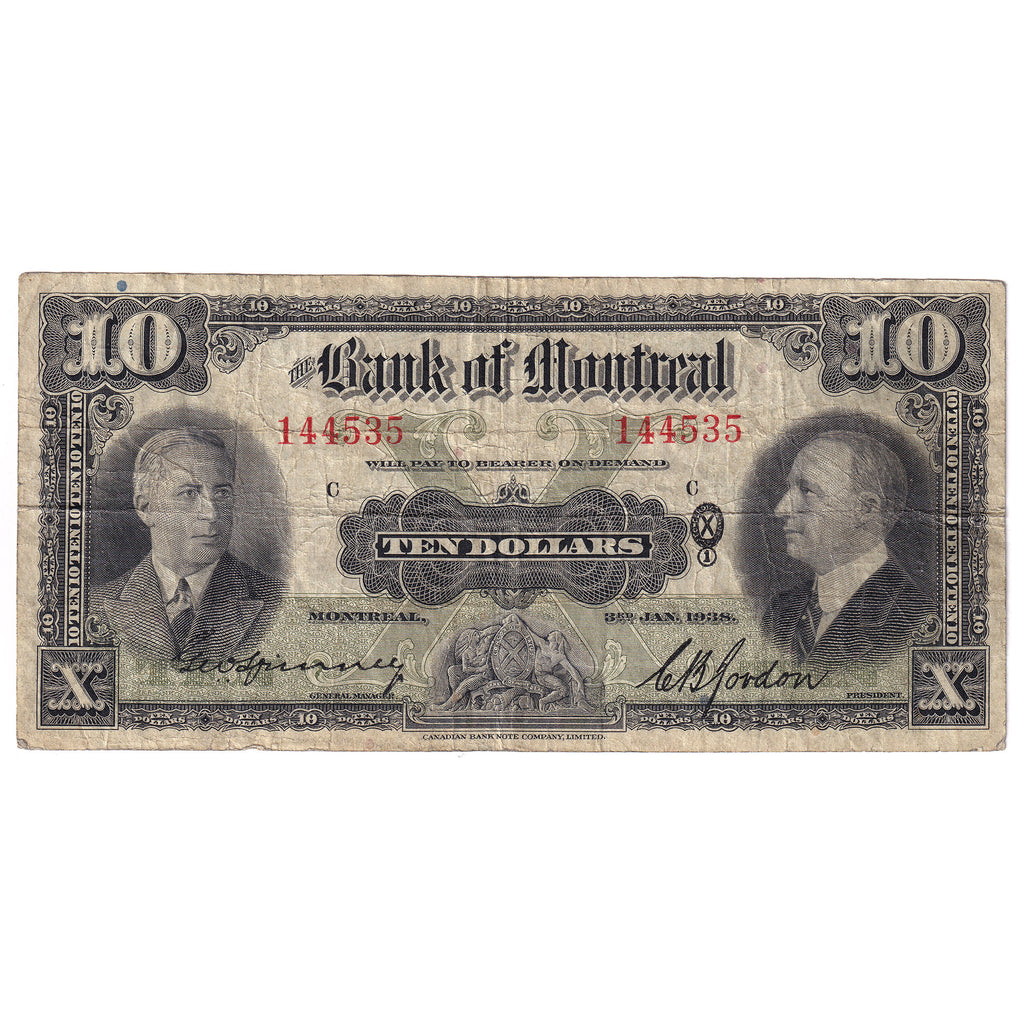 505-62-04 1938 Bank of Montreal $10 Spinney-Gordon, F