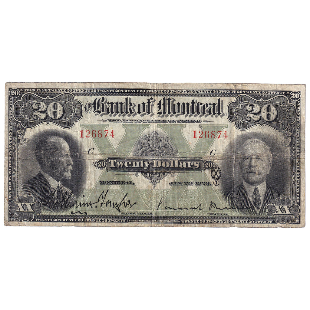 505-56-06 1923 Bank of Montreal $20 Williams-Taylor-Meredith, Fine (F12)