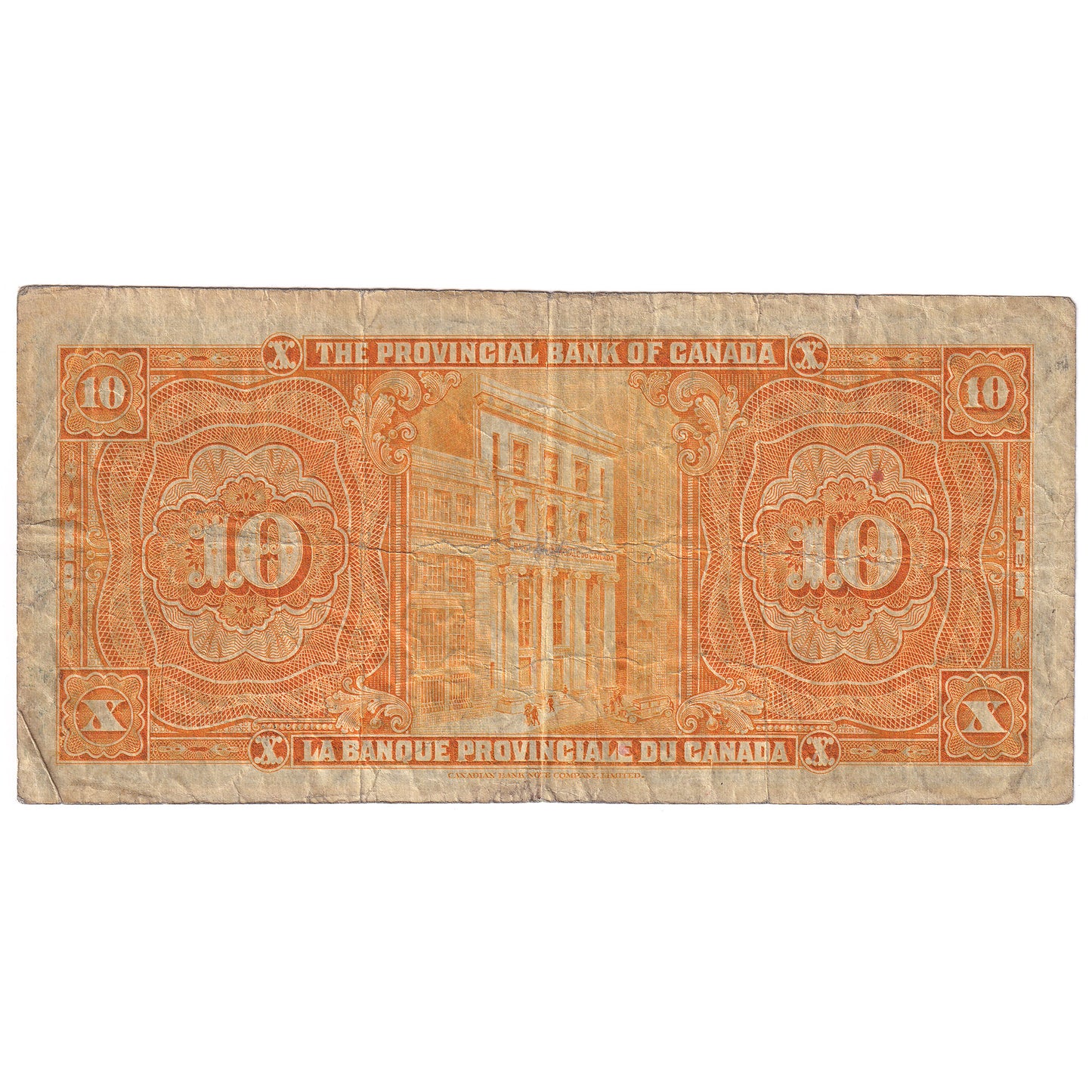 615-18-06 1936 La Banque Provinciale du Canada $10 Roy-Boyer, Orange Back, VG-F (VG10)