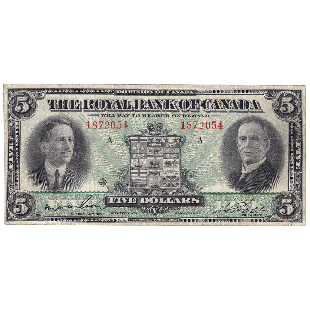 630-14-04 1927 Royal Bank of Canada $5 Wilson-Holt, Fine (F12)