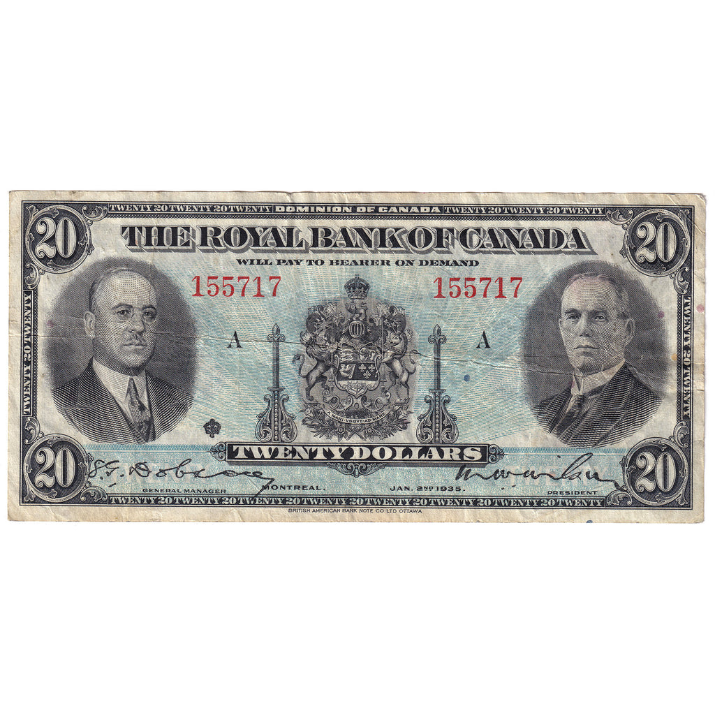 630-18-06a 1935 Royal Bank of Canada $20 Dobson-Wilson, VF