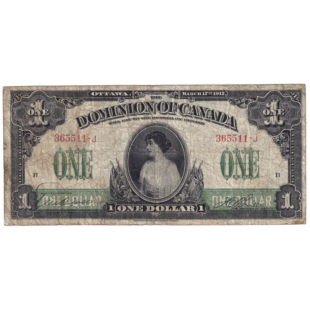 DC-23a-i 1917 Dominion $1 Various-Boville, No Seal, Imprints, F