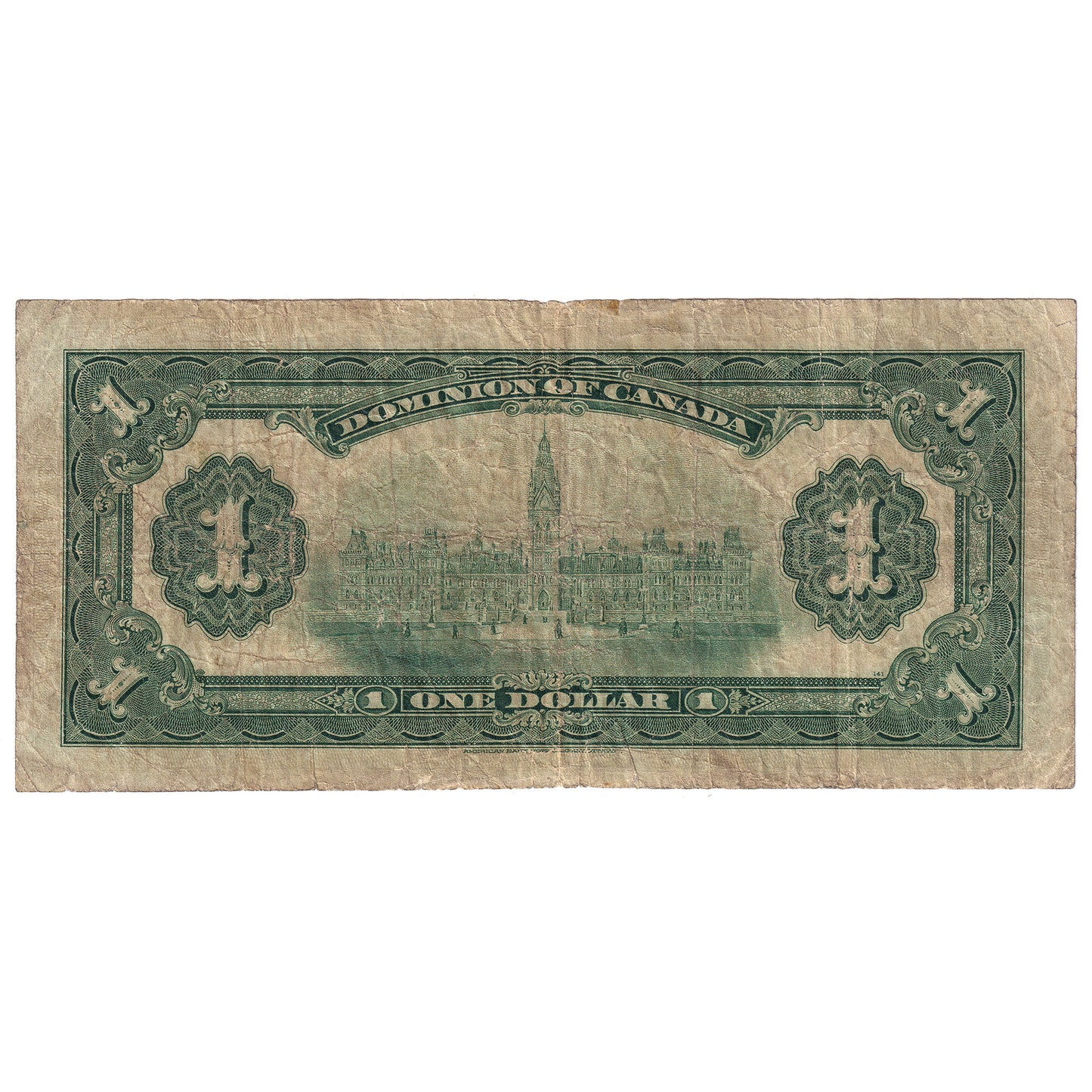DC-23b-i 1917 Dominion $1 Various-Saunders, No Seal, Series A, F-VF
