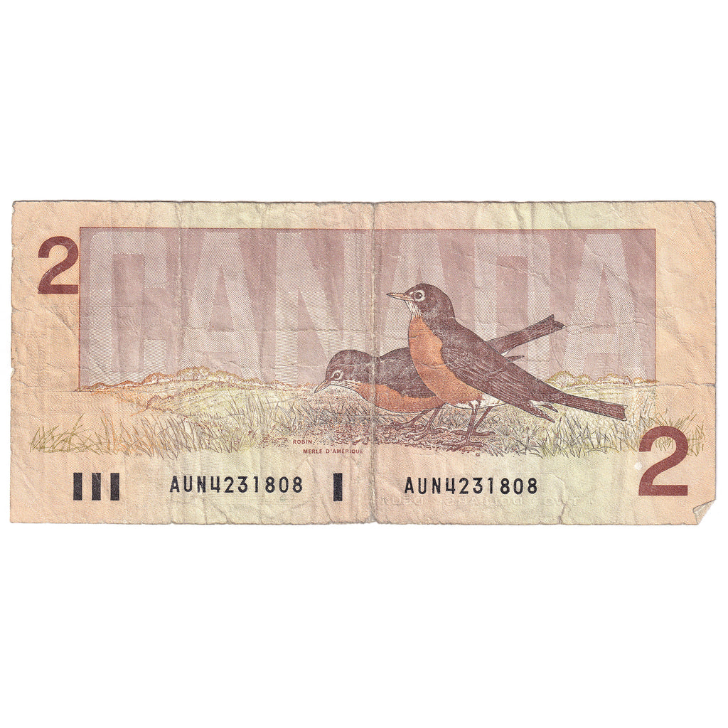 BC-55a 1986 Canada $2 Crow-Bouey, AUN, Circ