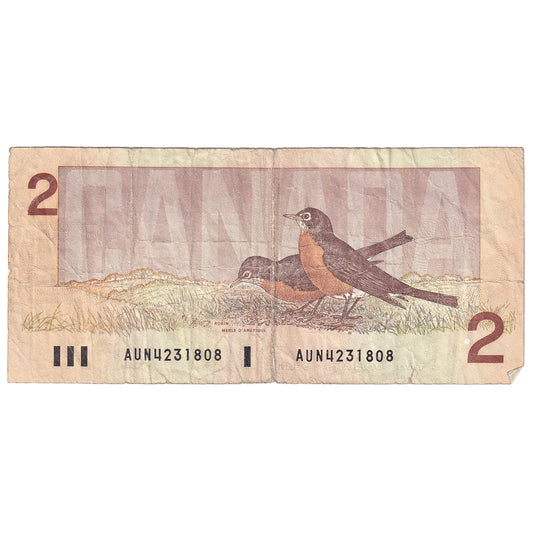 BC-55a 1986 Canada $2 Crow-Bouey, AUN, Circ