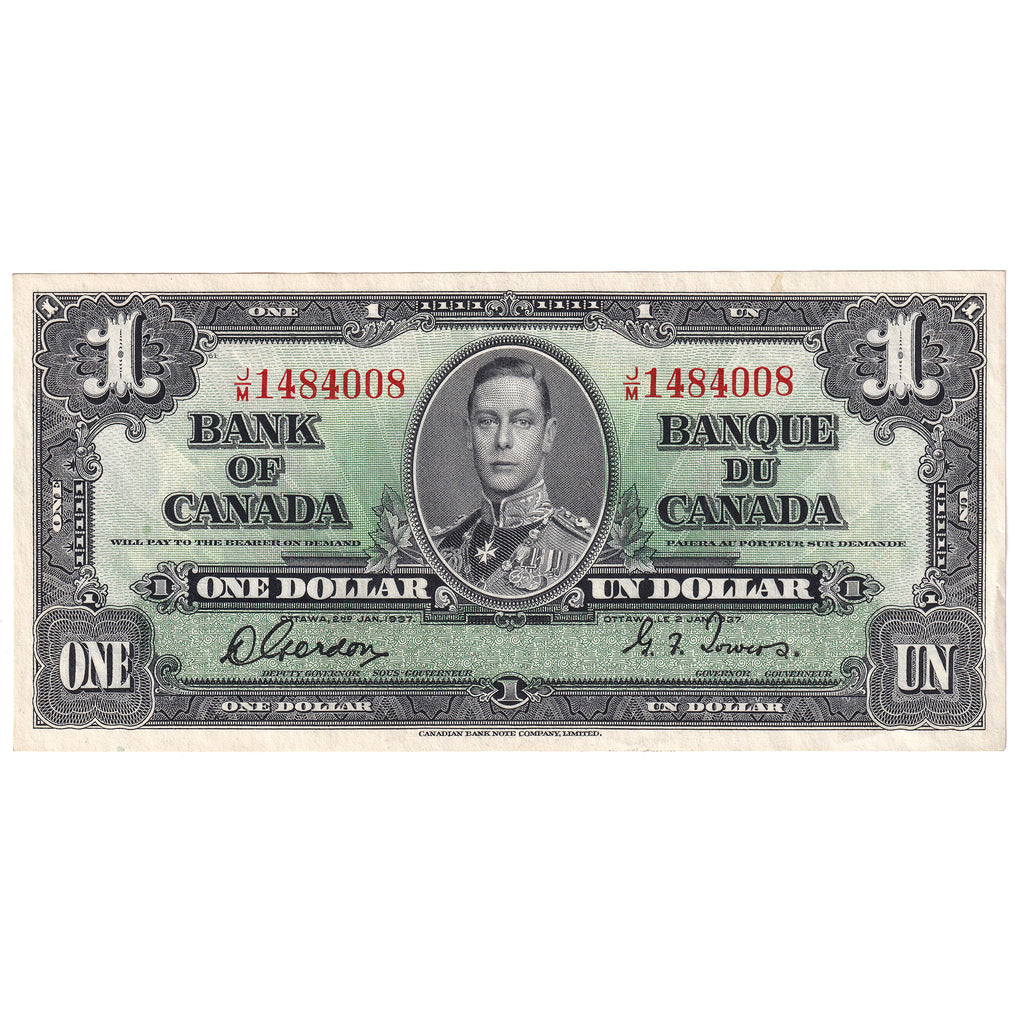 BC-21c 1937 Canada $1 Gordon-Towers, J/M, AU-UNC