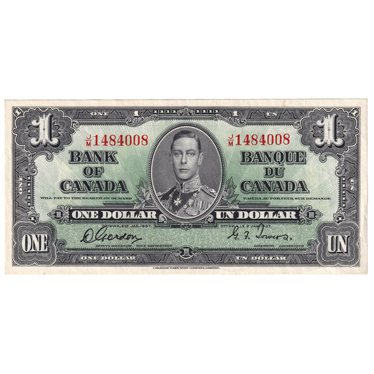 BC-21c 1937 Canada $1 Gordon-Towers, J/M, AU-UNC