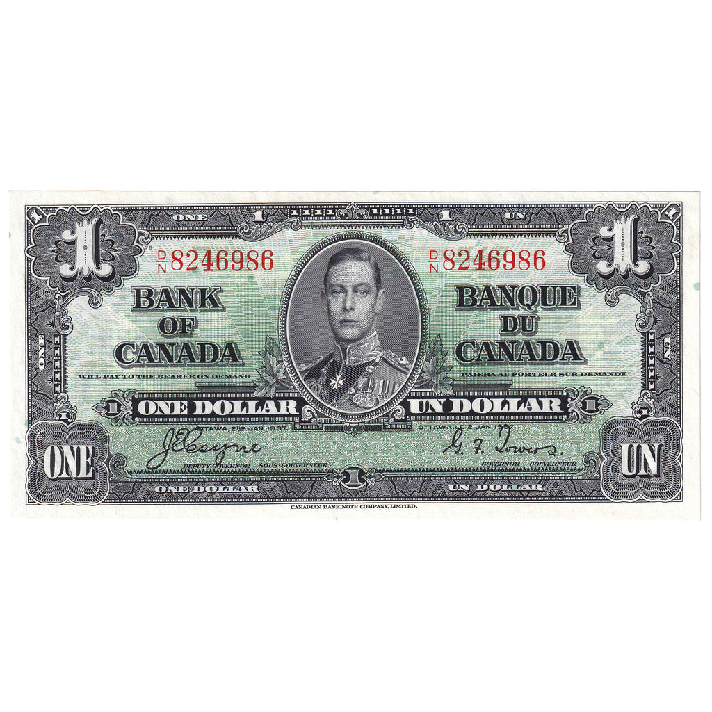 BC-21d 1937 Canada $1 Coyne-Towers, D/N, CUNC