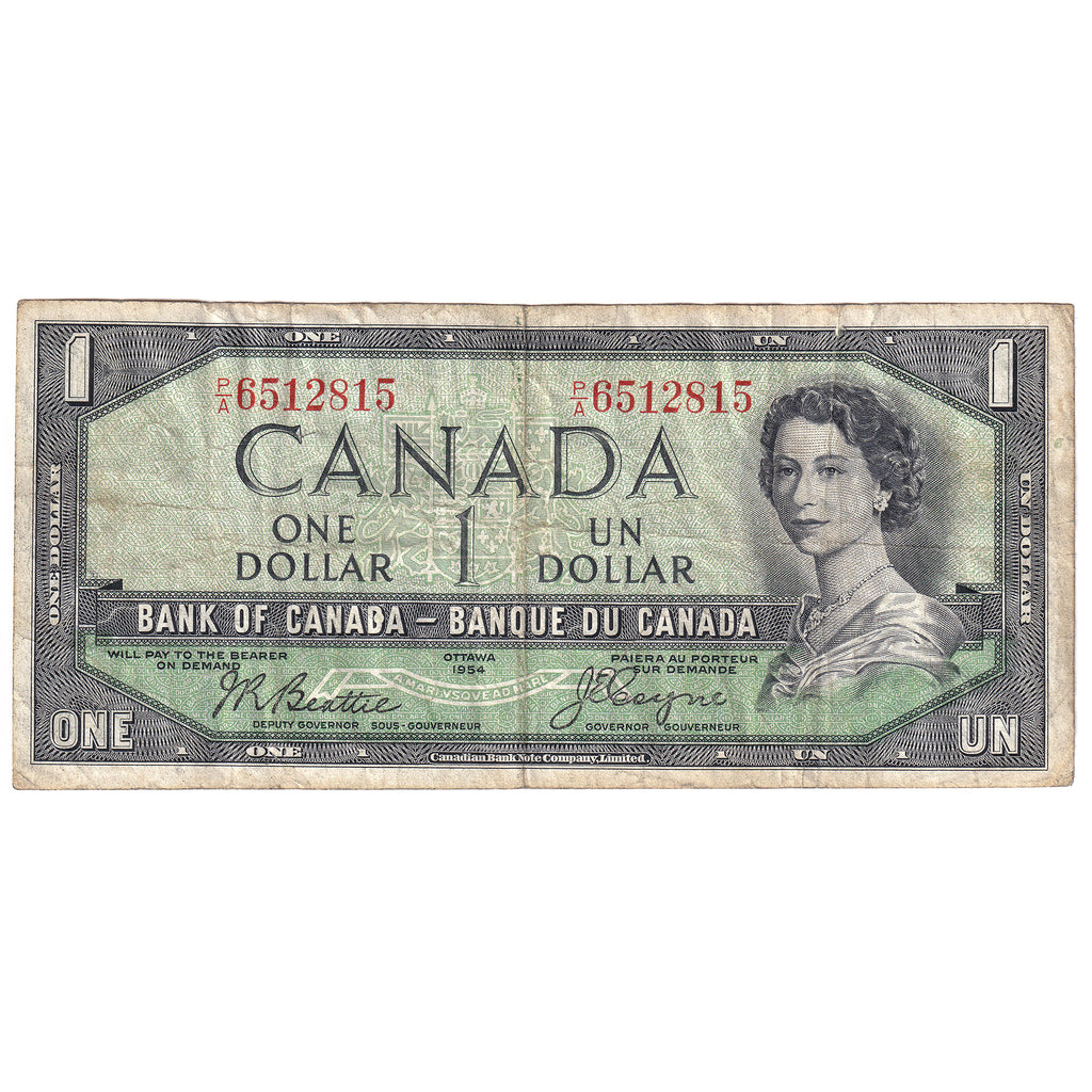 BC-29b 1954 Canada $1 Beattie-Coyne, Devil's Face, P/A, F-VF (F15)