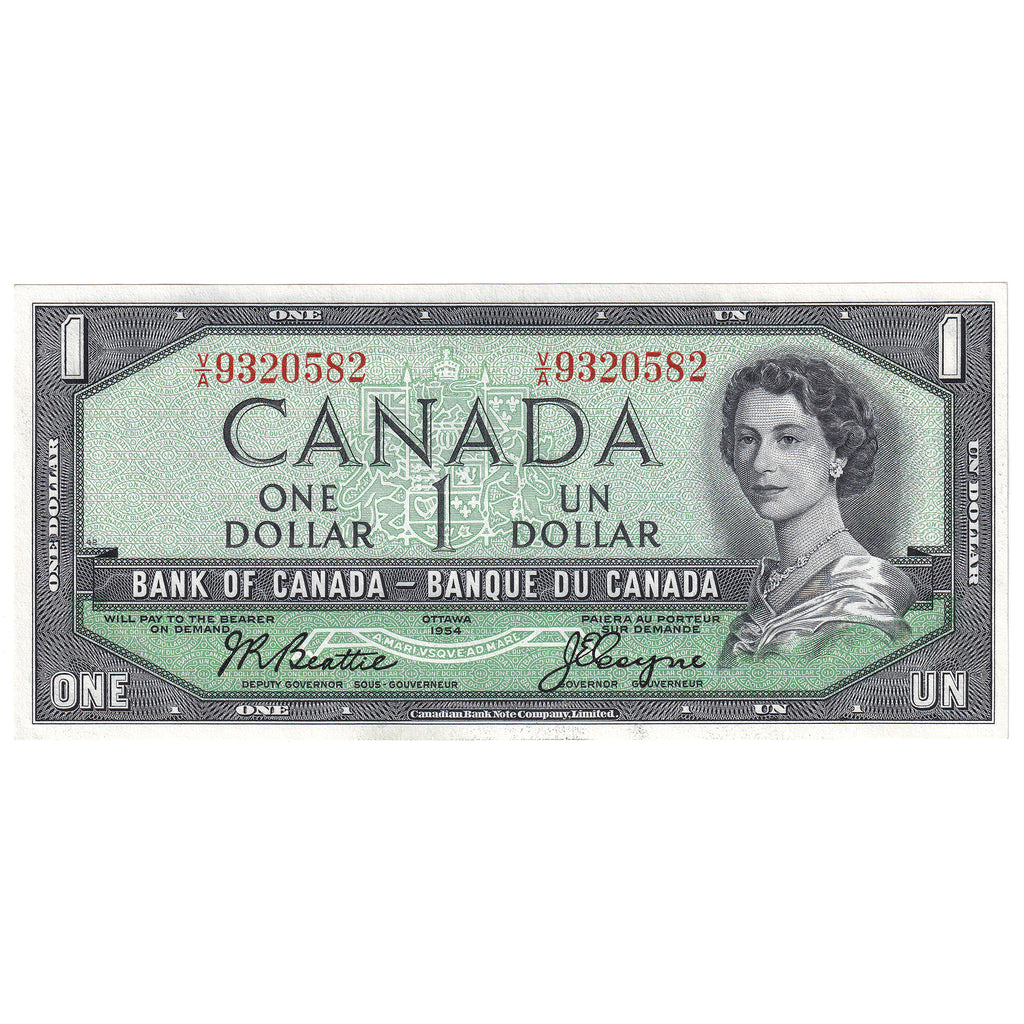 BC-37a 1954 Canada $1 Beattie-Coyne, V/A, Uncirculated (MS60)