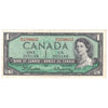 BC-37b 1954 Canada $1 Beattie-Rasminsky, B/O, Almost Uncirculated (AU50)