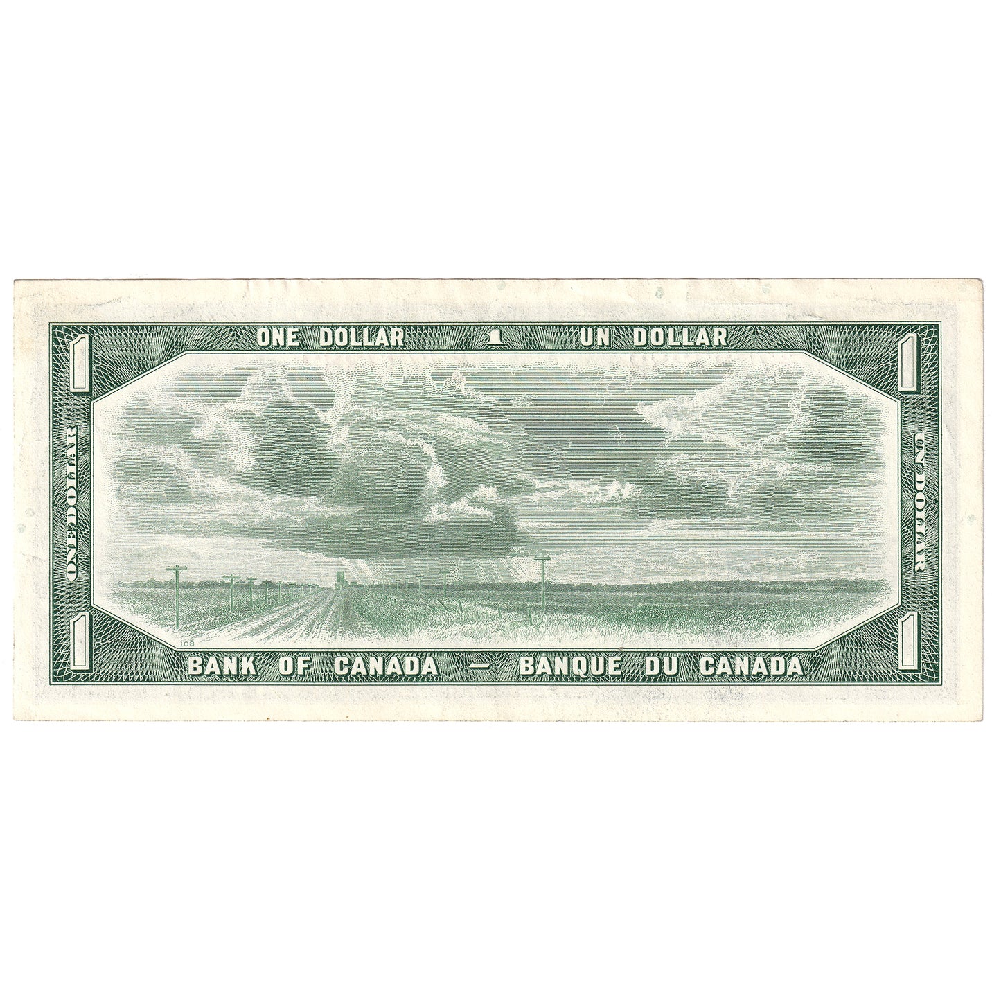 BC-37b 1954 Canada $1 Beattie-Rasminsky, C/O, Almost Uncirculated (AU50)