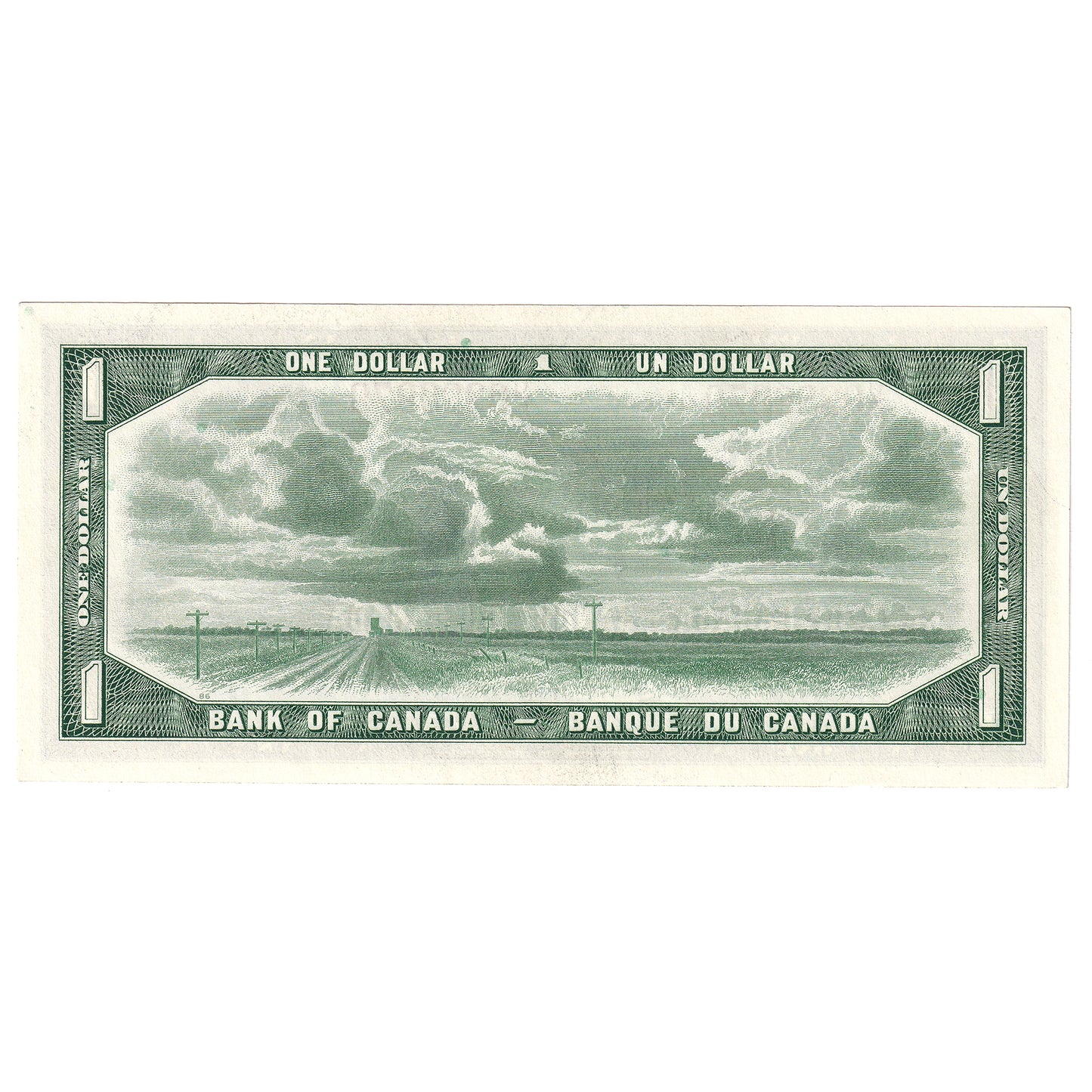 BC-37b 1954 Canada $1 Beattie-Rasminsky, U/N, AU-UNC (AU55)