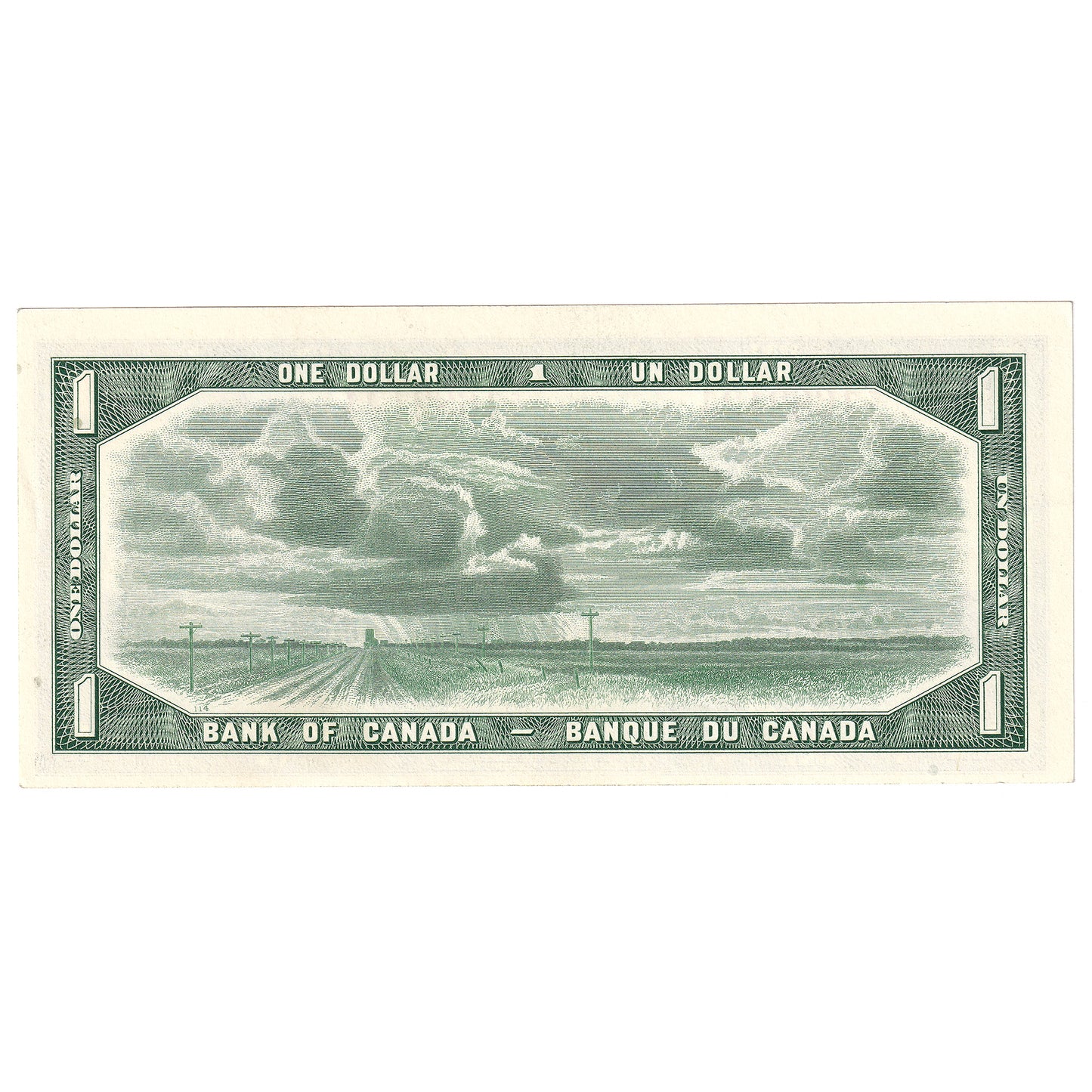 BC-37b 1954 Canada $1 Beattie-Rasminsky, F/Y, Almost Uncirculated (AU50)