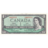 BC-37b 1954 Canada $1 Beattie-Rasminsky, J/Y, EF-AU (EF45)