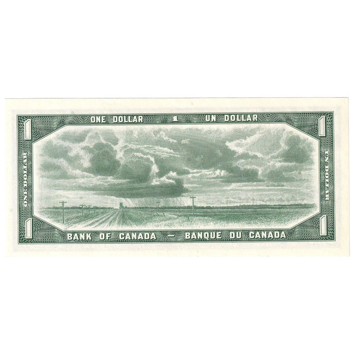BC-37b 1954 Canada $1 Beattie-Rasminsky, P/Y, Uncirculated (MS60)