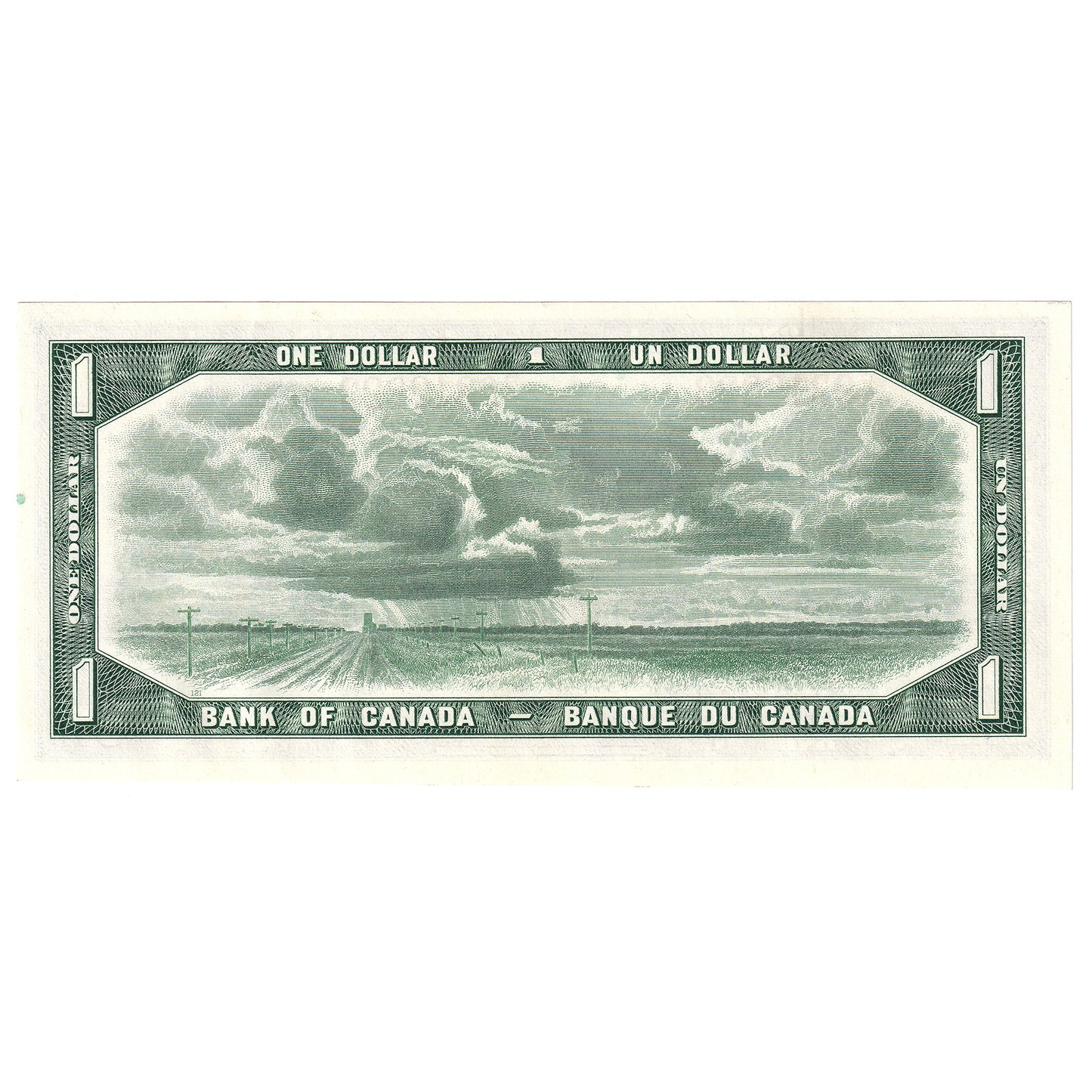BC-37b 1954 Canada $1 Beattie-Rasminsky, P/Y, AU-UNC (AU55)