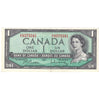 BC-37b-i 1954 Canada $1 Beattie-Rasminsky, D/F, EF-AU (EF45)