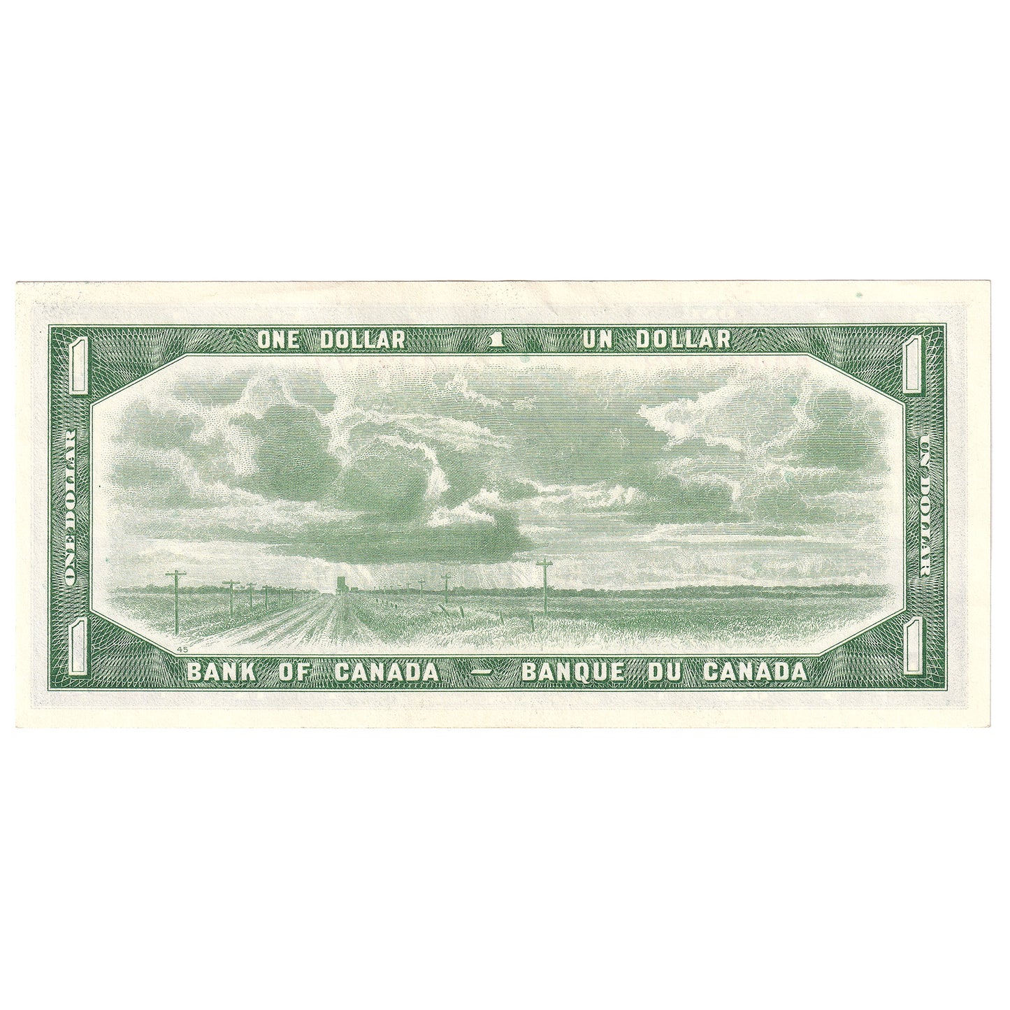 BC-37b-i 1954 Canada $1 Beattie-Rasminsky, A/P, AU-UNC (AU55)