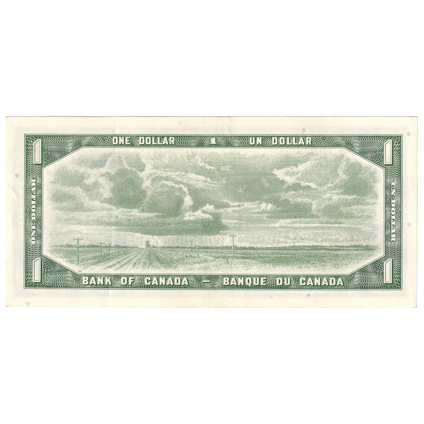 BC-37b-i 1954 Canada $1 Beattie-Rasminsky, A/P, Extra Fine (EF40)