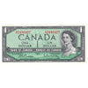 BC-37b-i 1954 Canada $1 Beattie-Rasminsky, N/P, Extra Fine (EF40)