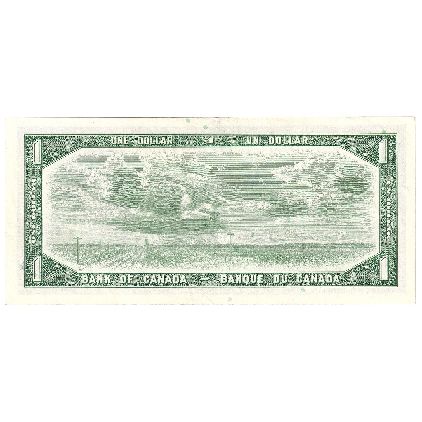 BC-37b-i 1954 Canada $1 Beattie-Rasminsky, X/P, Almost Uncirculated (AU50)