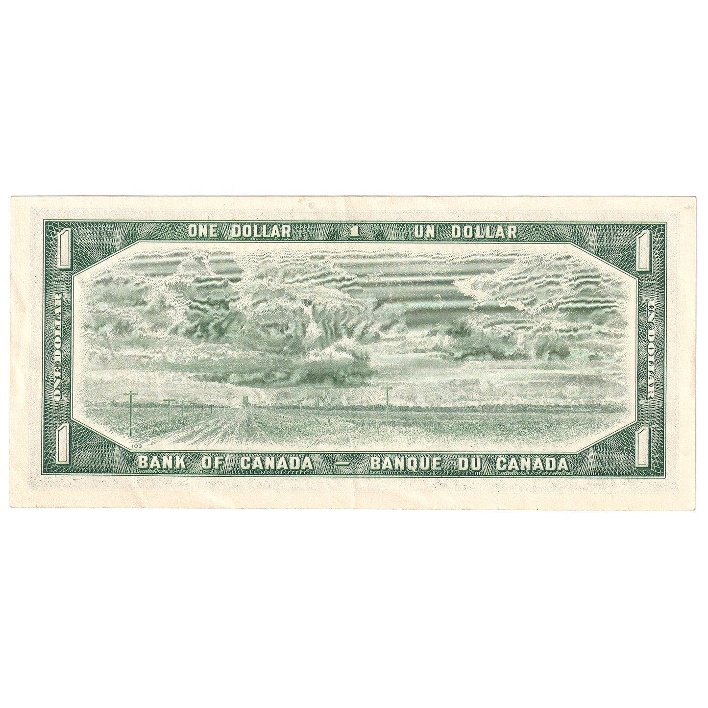 BC-37b-i 1954 Canada $1 Beattie-Rasminsky, H/Z, EF-AU (EF45)
