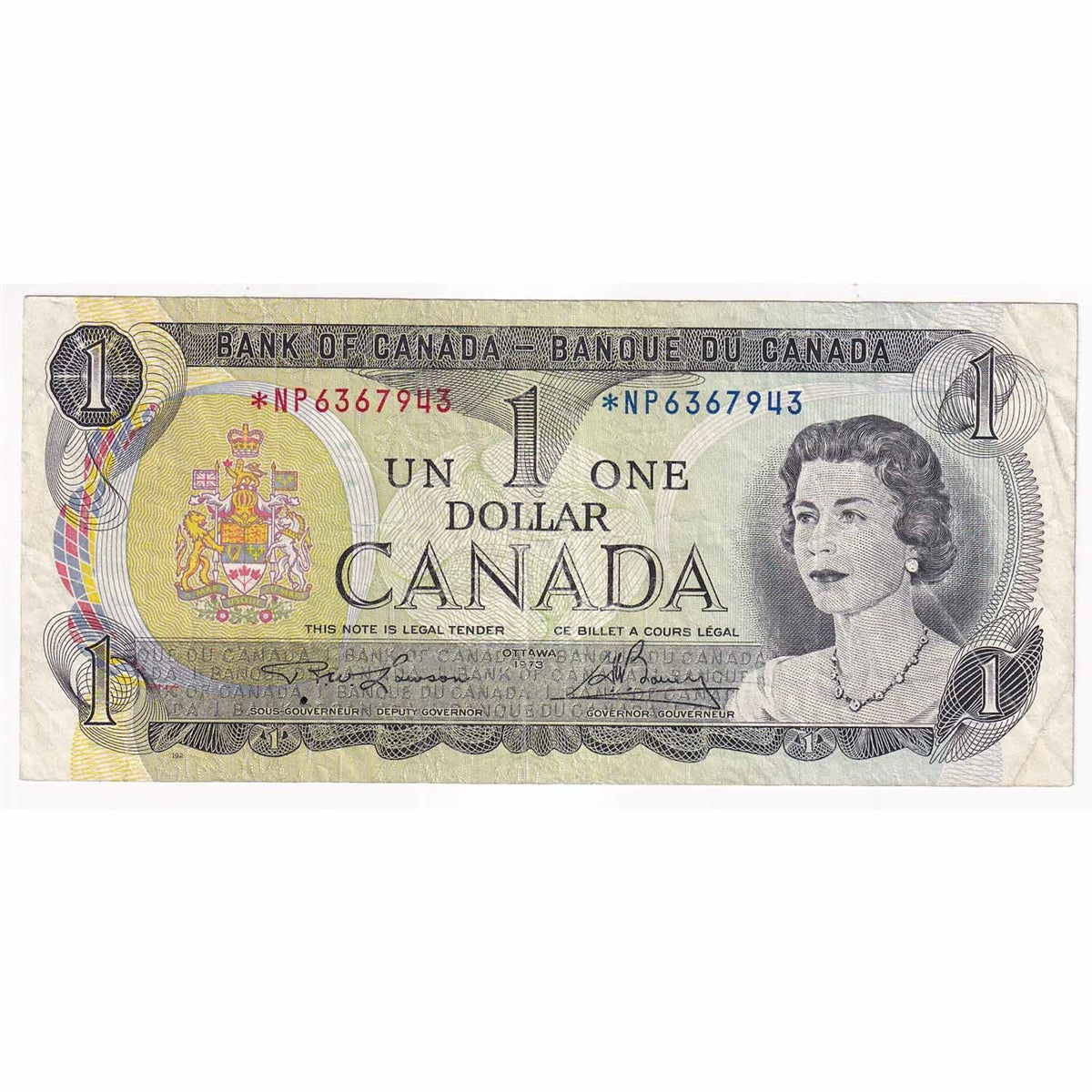 BC-46aA 1973 Canada $1 Lawson-Bouey, *NP, F-VF (F15)