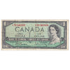 BC-37bA 1954 Canada $1 Beattie-Rasminsky, *O/Y, F-VF
